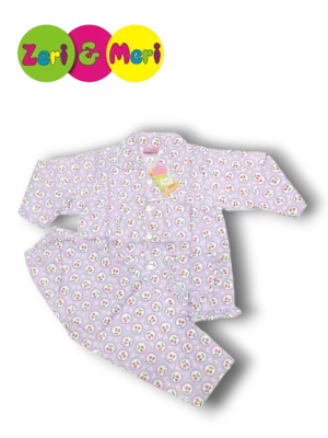 Night suit cotton cherry in circle 1 to 4y purple