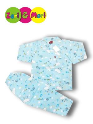 Night suit cotton clouds 1 to 4y blue