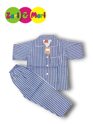 Night suit cotton double lining 1 to 4y n blue