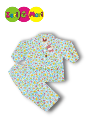 Night suit cotton fruits 1 to 4y blue