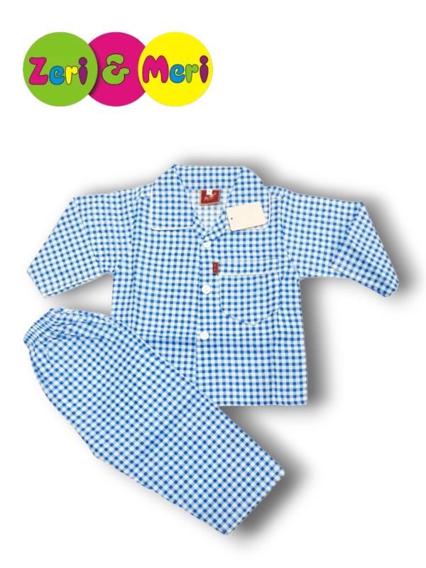 Night suit cotton squares 1 to 4y blue