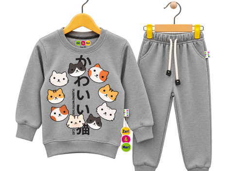 Home 36 Cute Cats Kids Fleece Tracksuit