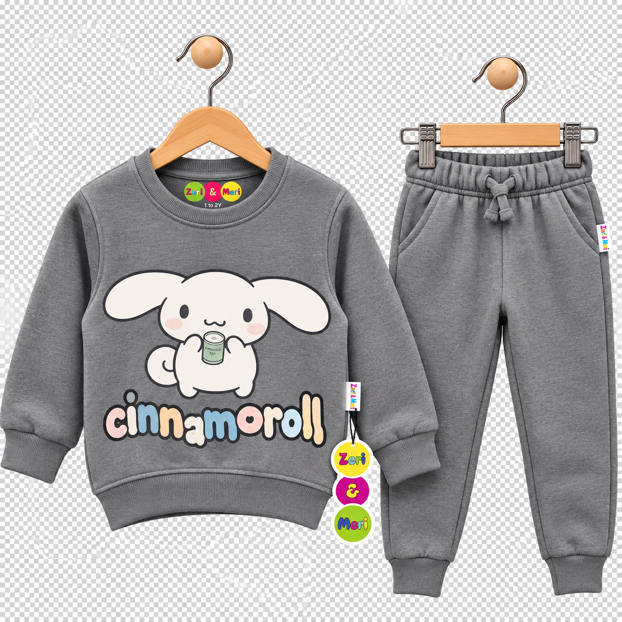Cinnamoroll Kids Fleece Tracksuit in Premium Quality for 1 to 3 Years 3 Cinnamoroll Grey Kids’ Sweatset
