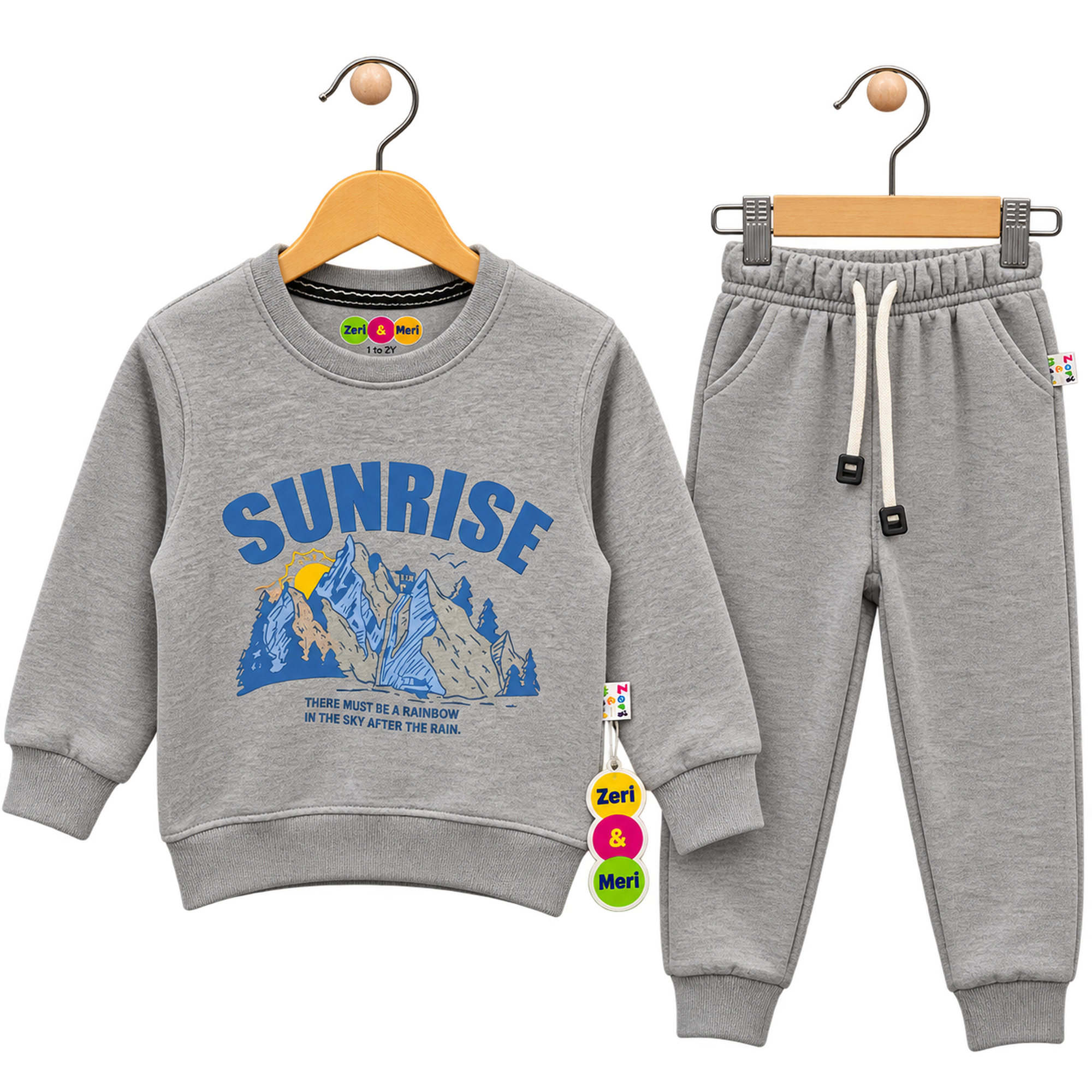 Grey Kids’ Sunrise fleece Track suit in Premium Quality for 1 to 10 Y 3 Grey Kids’ Sunrise fleece Track suit