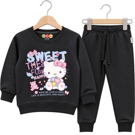 Home 37 Sweet Flower Girls’ Flees Track Suit