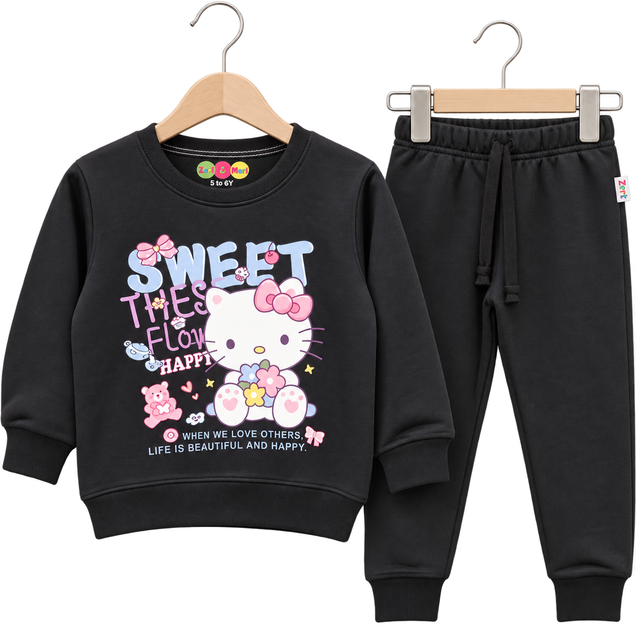 Sweet Flower Girls’ Flees Track Suit in Premium Quality for 1 to 4Y 2 Sweet Flower Girls’ Flees Track Suit
